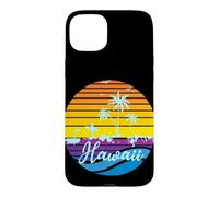 Custodia per iPhone 15 Plus Hawaii Vintage Sunset Surfer Souvenir
