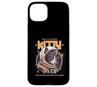 Custodia per iPhone 15 Plus Hello I Am Spazio Kitty Fantascienza Zampe Pianeti Avventure