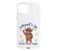 Custodia per iPhone 15 Plus Highland Cow Back To School Vibes Scuole In Let Chaos Begin