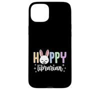 Custodia per iPhone 15 Plus Hoppy Librarian Happy Easter Bunny Grafica