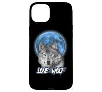 Custodia per iPhone 15 Plus Howling Lone Wolf On Moon Animal Funny Wolves Lover