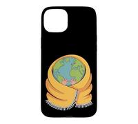 Custodia per iPhone 15 Plus Hug The World Earth avvolto in sciarpa design