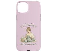 Custodia per iPhone 15 Plus I Crochet So I Don't Unravel Calming Hobby Knitting Craft