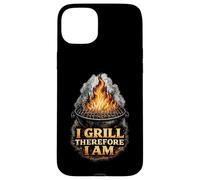 Custodia per iPhone 15 Plus I Grill Therefore I Am Funny BBQ Grill Filosofia
