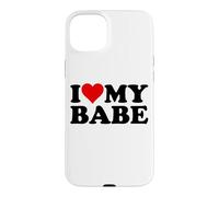 Custodia per iPhone 15 Plus I LOVE HEART MY BABE BAE RAGAZZO RAGAZZO