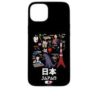 Custodia per iPhone 15 Plus I Love Japan, Wonderful Japan Childish Culture Doodles