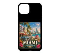 Custodia per iPhone 15 Plus I Love Miami FL., Miami Tropical Beach Vintage Travel Poster