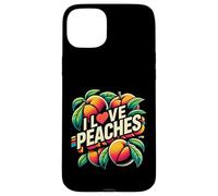 Custodia per iPhone 15 Plus I Love Pesche Frutta Divertente Vegano Vegetariano