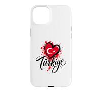 Custodia per iPhone 15 Plus I Love Turkey Vacation Travel, souvenir con bandiera a forma di cuore