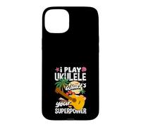 Custodia per iPhone 15 Plus I Play Ukulele Qual è il tuo superpotere Musicista amante della musica