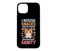 Custodia per iPhone 15 Plus I RESCUE SNACKS FROM THE COUNTER SHE RESCUES MY SANITY