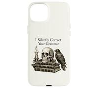 Custodia per iPhone 15 Plus I Silently Correct Your Grammar Skull Raven Funny Teacher