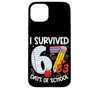 Custodia per iPhone 15 Plus I Survived 67 + 33 Days School Kids Funny 100th Day School
