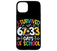 Custodia per iPhone 15 Plus I Survived 67 + 33 Days School Kids Funny Math 100th Day