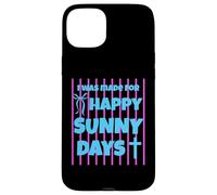 Custodia per iPhone 15 Plus I Was Made For Happy Sunny Days - Fiocco a righe rosa