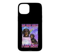 Custodia per iPhone 15 Plus IDK How Much Longer Slay Black Long Haired Dachshund Lover