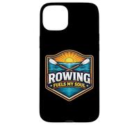 Custodia per iPhone 15 Plus Il canottaggio alimenta il mio motto dell'atleta della squadra Soul Row