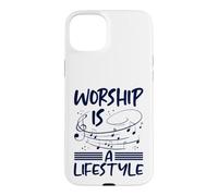 Custodia per iPhone 15 Plus Il culto del cristianesimo è uno stile di vita Musica Note cristiane