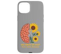 Custodia per iPhone 15 Plus Il mese della consapevolezza del tumore cerebrale diventa grigio a maggio Girasoli