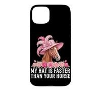 Custodia per iPhone 15 Plus Il mio cappello è più veloce del tuo cavallo Derby Day Horse Racing