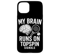 Custodia per iPhone 15 Plus Il mio cervello corre su segnali Topspin Padel