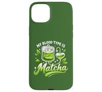 Custodia per iPhone 15 Plus Il mio gruppo sanguigno è Matcha IV Bag Green Latte Drink