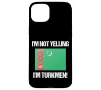 Custodia per iPhone 15 Plus I'm Not Yelling Turkmenistan Bandiera Paese Turkmenistan