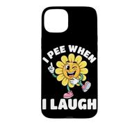 Custodia per iPhone 15 Plus Io pipì quando rido fiore giallo pipì scherzo umorismo