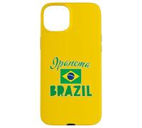 Custodia per iPhone 15 Plus Ipanema Beach Rio con bandiera del Brasile
