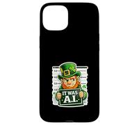 Custodia per iPhone 15 Plus Irish It Was A.I Funny St Patricks Day Tech Humor Shamrock