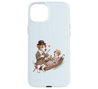 Custodia per iPhone 15 Plus Jack-Russel-Terrier cani coppia appuntamento innamorato in barca Inghilterra