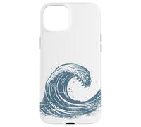 Custodia per iPhone 15 Plus Japan Minimal Art, Wave, distressed, vintage, retro