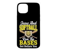 Custodia per iPhone 15 Plus Jesus And Softball Run The Bases Set Before You