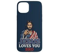 Custodia per iPhone 15 Plus Jesus Loves You Bro Christian Religious Faith