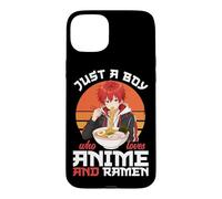 Custodia per iPhone 15 Plus Just A Boy Who Loves Anime E Ramen giapponese Noodle Bowl