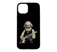 Custodia per iPhone 15 Plus Karl Marx lupo mannaro suonare la chitarra comunista comunista goth