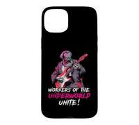 Custodia per iPhone 15 Plus Karl Marx Zombie Suonare la Chitarra Comunista Comunista Musicista