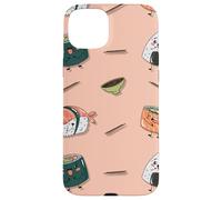 Custodia per iPhone 15 Plus Kawai Pattern Carino Sushi Maki Salsa di Soia Onigiri Giappone Divertente