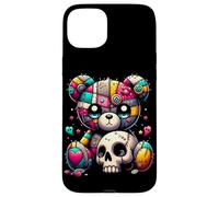 Custodia per iPhone 15 Plus Kawaii Pastel Goth Teddy Tee - Carino Creepy Skull Anime Bear