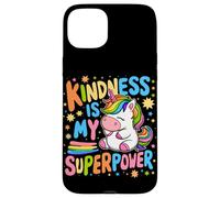 Custodia per iPhone 15 Plus Kindness is My Superpower Be Kind Unicorn Anti Bullismo Bambini