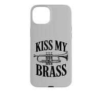 Custodia per iPhone 15 Plus Kiss My Brass tromba gioco di parole divertente band musicista gioco di parole