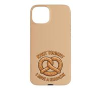 Custodia per iPhone 15 Plus Knot Tonight I Have A Headache Funny Food Pretzel Sarcastico