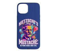 Custodia per iPhone 15 Plus La filosofia della citazione dei baffi oltre il bene e il male di Nietzsche