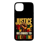 Custodia per iPhone 15 Plus La giustizia appartiene a tutti Uguaglianza Libertà Storia nera