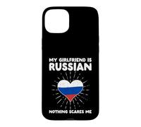 Custodia per iPhone 15 Plus La mia ragazza è russa nulla mi spaventa - Russia Heart