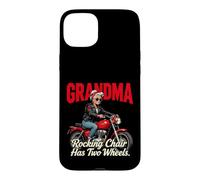Custodia per iPhone 15 Plus La sedia a dondolo per nonne ha due ruote da motociclista