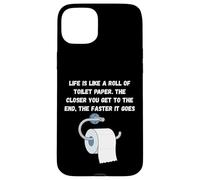 Custodia per iPhone 15 Plus La vita è come un rotolo di carta igienica. Il vicino Humor Marquee