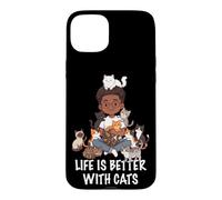 Custodia per iPhone 15 Plus La vita è migliore con Cats Lover Man Boy Cat Dad
