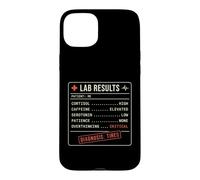 Custodia per iPhone 15 Plus Laboratorio divertente Risultati falsi Cortisolo Ansia Cura Self Meme