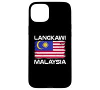 Custodia per iPhone 15 Plus Langkawi Bandiera Malesia Distressed Orgoglio Malese